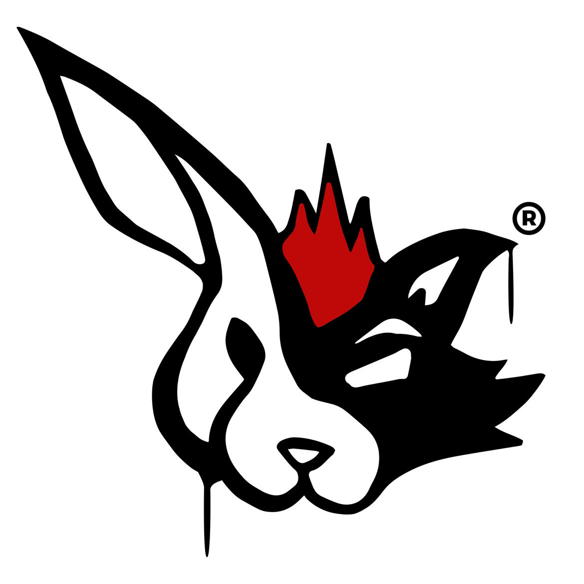 Slightly Furry half bunny half fox character hybrid logo